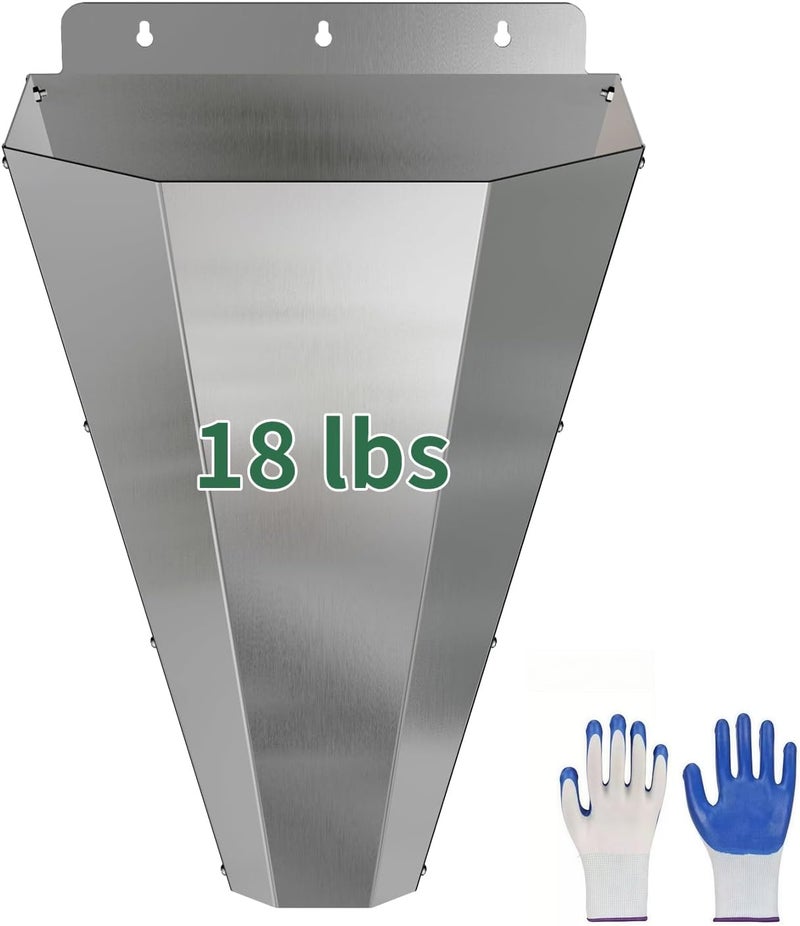 LavviTech Store Large Chicken Cone for Butchering, Stainless Steel Kill Cone with Safety Gloves, Flat-Back Design, for Killing and Processing Chickens, Ducks, Turkeys & Poultry up to 18 lbs (Silver) - Image 1